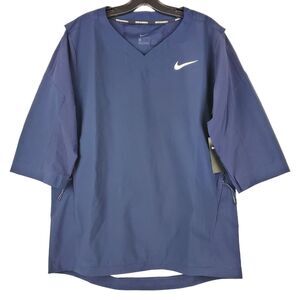 NIKE HOT Baseball Jacket Mens Medium Blue Activewear Pullover Batting Athleisure